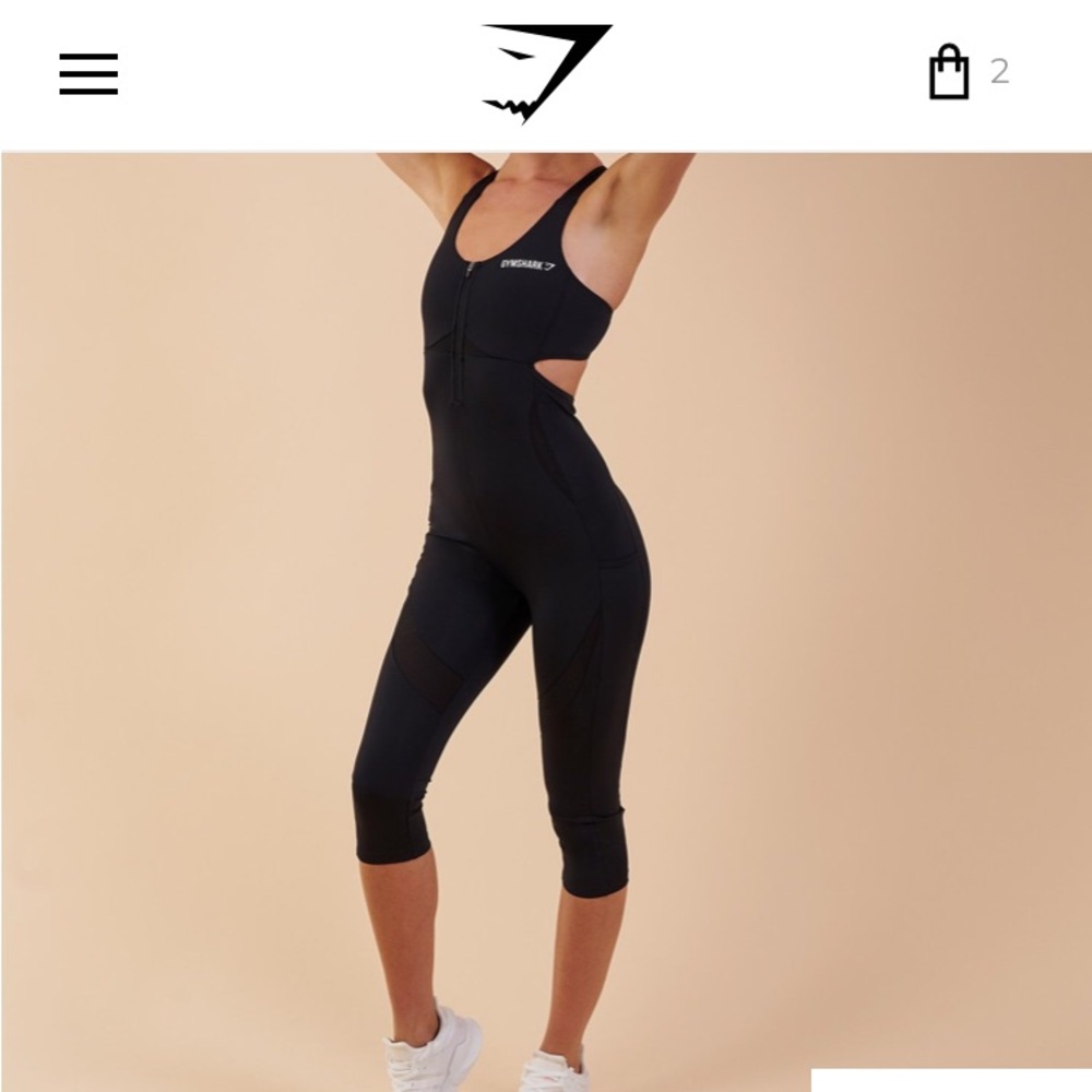 Gymshark Sports One Piece 7/8 Black Jumpsuit